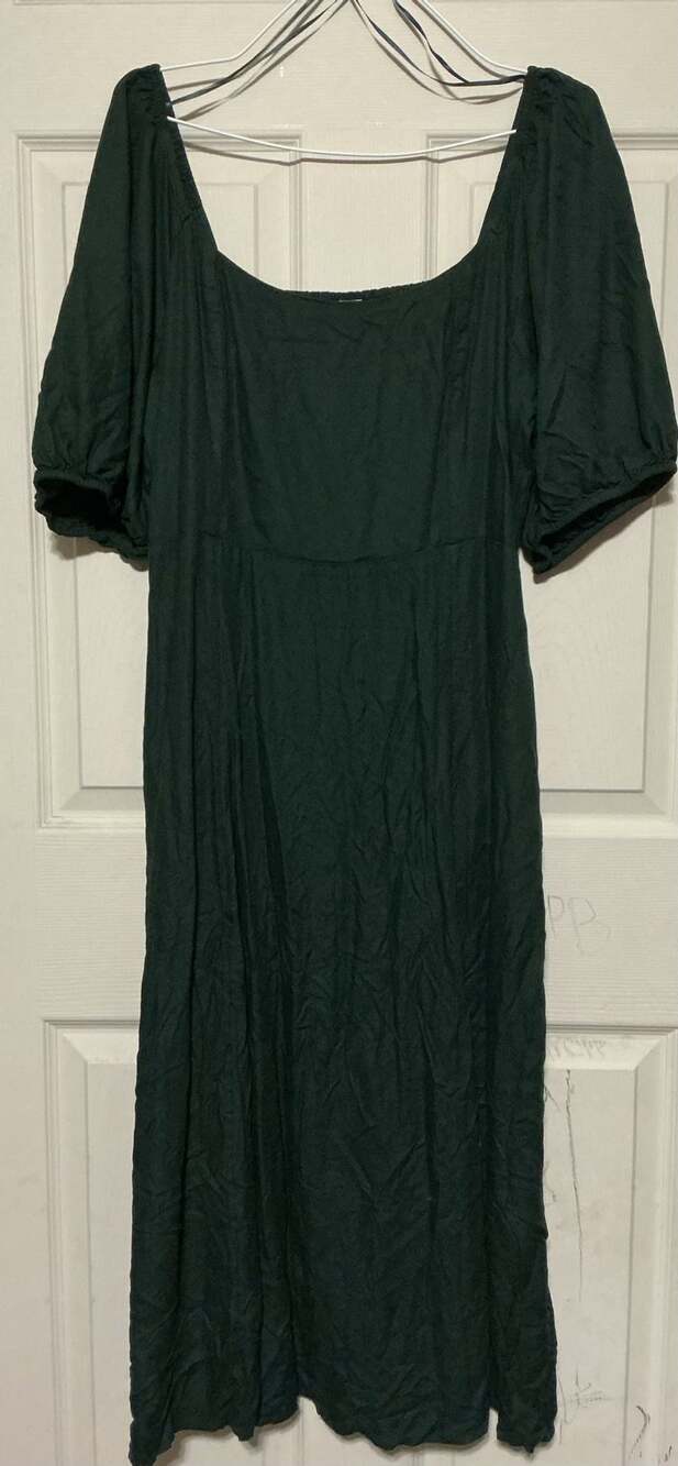 Old Navy Forest Green Puff Sleeve Dress Size 2X